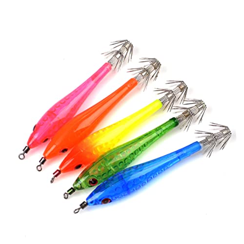 MUSISALY 5pcs Dark Night Luminous Angelköder Köder Jigs Haken Kleine Fischförmige Angelköder Haken Köder Angelhaken Für (pink) von MUSISALY