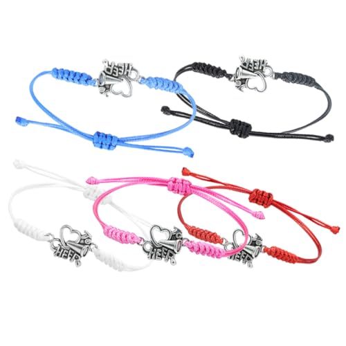 MUSISALY 5st Cheerleader-armbänder Zartes Jubelarmband Verstellbares Jubelarmband Cheerleader-Armband Schickes Gewebtes Armband Jubelarmband Für Jungen Verstellbares Armband Seil von MUSISALY