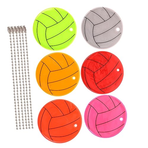 MUSISALY 6st Volleyball Reflektierender Anhänger Warnende Reflektierende Schlüsselanhänger Heimtrainer Stylische Schlüsselanhänger Kleine Fahrradreflektoren Rucksackreflektoren Warnung PVC von MUSISALY