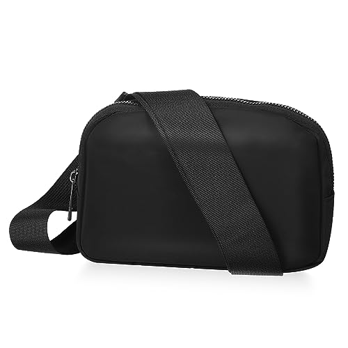 MUSISALY Hüfttasche zum Laufen und Wandern umhängebeutel schulterbeutel handtadche Sportgürteltasche Reißverschlusstasche Purse Bauchtasche Hüfttasche für Damen Riementasche Polyester Black von MUSISALY