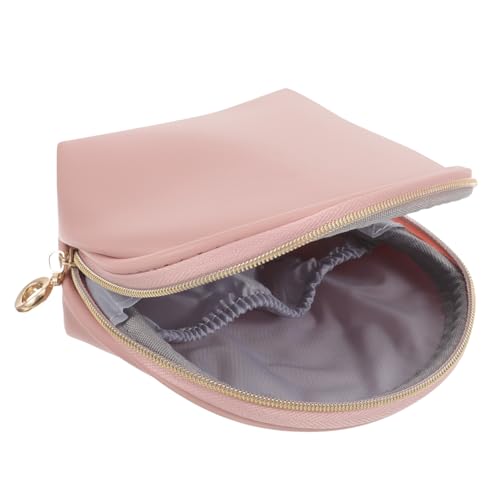 MUSISALY Kosmetiktasche Klein Zip Beutel Kleine Tasche Für Geldbörse Kleine Schminktasche Reißverschlusstasche Kleine Reise-Kosmetiktasche Kleine Reisetasche Schminktasche Süß Rosa Pu-Leder von MUSISALY