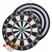 MUWO doppelseitige Dartscheibe mit 6 Pfeilen Set von MUWO