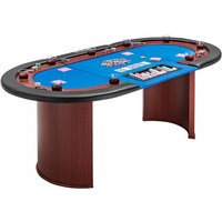 MUWO Pokertisch für 10 Spieler mit Dealerbereich und Chipablage blau MUWO Pokertisch für 10 Spieler mit Dealerbereich und Chipablage blau von MUWO
