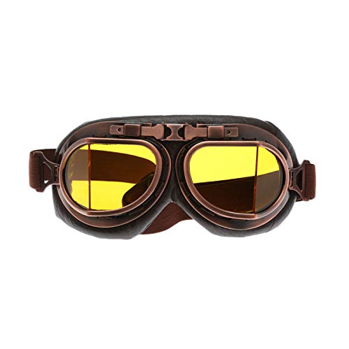 MUXSAM 1Stück Schutzbrillen Sonnenbrille Vintage Motorradbrille Fliegerbrille für Fahrrad Skibrillen Vintage Motorräder Brille für ATV Bike,Gelb MUXSAM 1Stück Schutzbrillen Sonnenbrille Vintage Motorradbrille Fliegerbrille für Fahrrad Skibrillen Vintage Motorräder Brille für ATV Bike,Gelb von MUXSAM