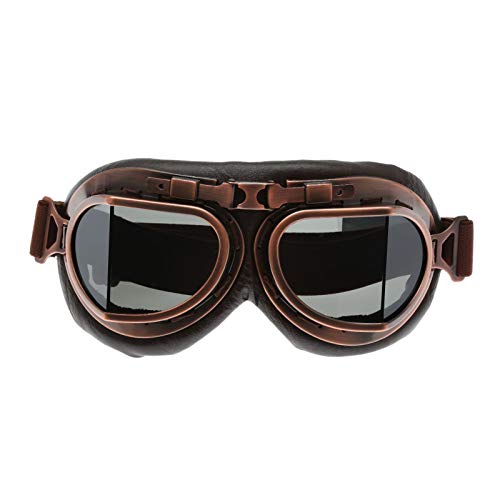 MUXSAM 1Stück Schutzbrillen Sonnenbrille Vintage Motorradbrille Fliegerbrille für Fahrrad Skibrillen Vintage Motorräder Brille für ATV Bike,Hellbraun von MUXSAM