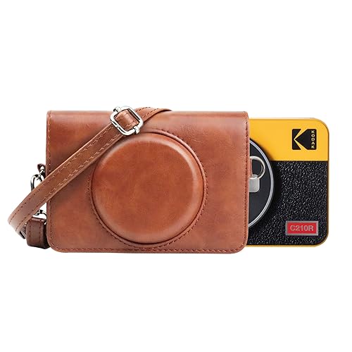 MUZIRI KINOKOO Kodak Mini Shot 2 Retro Tasche, Schutzhülle kompatibel für Kodak C210R / Mini Shot 2 Kamera & Fotodrucker 2-in-1-Hülle mit Schultergurt Braun MUZIRI KINOKOO Kodak Mini Shot 2 Retro Tasche, Schutzhülle kompatibel für Kodak C210R / Mini Shot 2 Kamera & Fotodrucker 2-in-1-Hülle mit Schultergurt Braun von MUZIRI KINOKOO