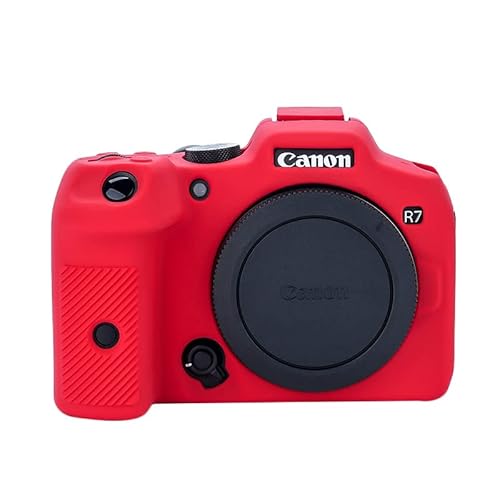 MUZIRI KINOKOO EOS R7 Tasche, Silikon Schutzhülle Kompatibel für Canon EOS R7 Kamera mit Leichtem Weichem Gummi Einfache Tragetasche - Rot von MUZIRI KINOKOO