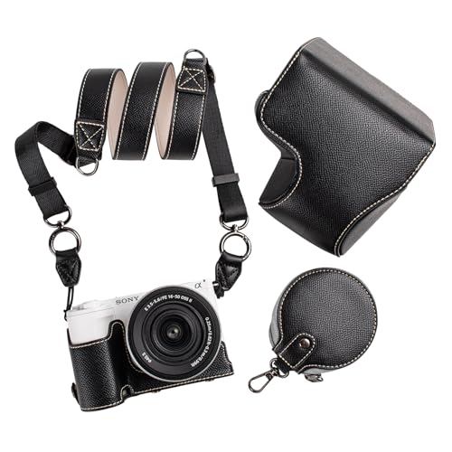 MUZIRI KINOKOO Kameratasche PU-Leder für Sony ZV-E10 II, Schutzhülle für Sony Alpha ZV-E10 II/ZVE10 II Kamera mit 16-50 mm Objektiv, abnehmbare hülle mit Schultergurt und Aufbewahrungstasche - Schwarz MUZIRI KINOKOO Kameratasche PU-Leder für Sony ZV-E10 II, Schutzhülle für Sony Alpha ZV-E10 II/ZVE10 II Kamera mit 16-50 mm Objektiv, abnehmbare hülle mit Schultergurt und Aufbewahrungstasche - Schwarz von MUZIRI KINOKOO