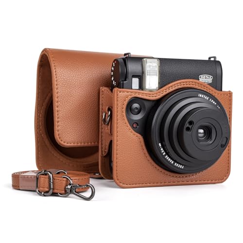 MUZIRI KINOKOO Kameratasche kompatibel mit Fuji Instax Mini 99 Kamera, PU-Leder Mini 99 Schutzhülle mit Klettband-Design Fuji Mini 99 Tasche mit verstellbarem Schultergurt – Braun MUZIRI KINOKOO Kameratasche kompatibel mit Fuji Instax Mini 99 Kamera, PU-Leder Mini 99 Schutzhülle mit Klettband-Design Fuji Mini 99 Tasche mit verstellbarem Schultergurt – Braun von MUZIRI KINOKOO
