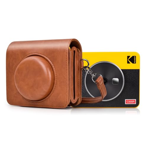 MUZIRI KINOKOO Kodak C300R / Mini Shot 3 Retro Hülle Upgraded - PU Leder Schutzhülle für Kodak C300R Mini Shot 3 2-in-1 Sofortbildkamera & Fotodrucker - Tasche mit Ladeaussparung - Braun, braun MUZIRI KINOKOO Kodak C300R / Mini Shot 3 Retro Hülle Upgraded - PU Leder Schutzhülle für Kodak C300R Mini Shot 3 2-in-1 Sofortbildkamera & Fotodrucker - Tasche mit Ladeaussparung - Braun, braun von MUZIRI KINOKOO