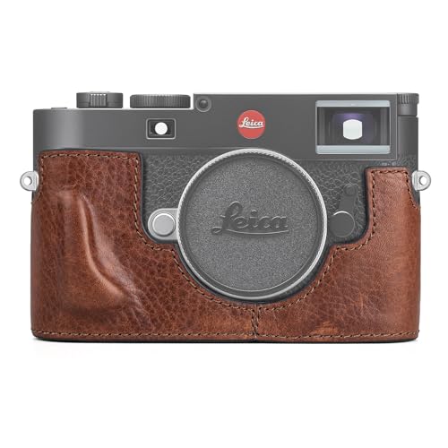 MUZIRI KINOKOO Leica M11 Hülle, Retro Stil Echtleder Tasche für Leica M11 Kamera Boden Schutzhülle - mit Handgriff und Öffnung unten Design - Braun von MUZIRI KINOKOO