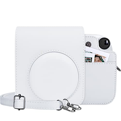 MUZIRI KINOKOO Tasche für Instax Mini 12/Fuji Mini 12 Sofortbildkamera, PU Leder Schutzhülle für Instax Mini 12 mit Fototasche - Verstellbarer Schultergurt - Weiß MUZIRI KINOKOO Tasche für Instax Mini 12/Fuji Mini 12 Sofortbildkamera, PU Leder Schutzhülle für Instax Mini 12 mit Fototasche - Verstellbarer Schultergurt - Weiß von MUZIRI KINOKOO