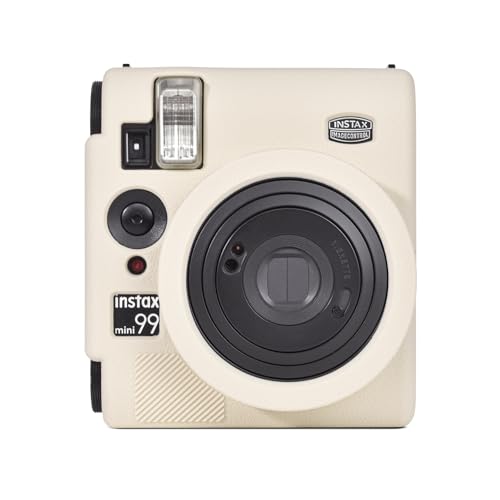 MUZIRI KINOKOO Silikon Tasche für Instax Fuji Mini 99 Kamera, ultradünne, weiche Gummi-Schutzhülle für Fuji Mini 99, Kratzfeste, schmale Passform, leichte Hülle für Fujifilm Mini 99 Kamera-Weiß von MUZIRI KINOKOO