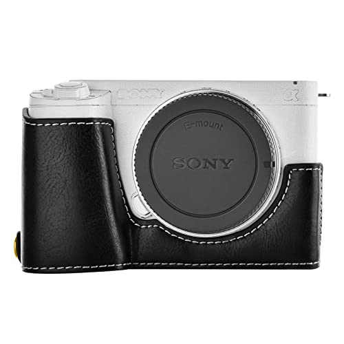 MUZIRI KINOKOO Sony ZV-E1 Tashce – PU-Leder-Halbhülle für Sony ZV-E1/ZVE1 Kamera – Schutzhülle mit unten öffnender Version – Schwarz von MUZIRI KINOKOO