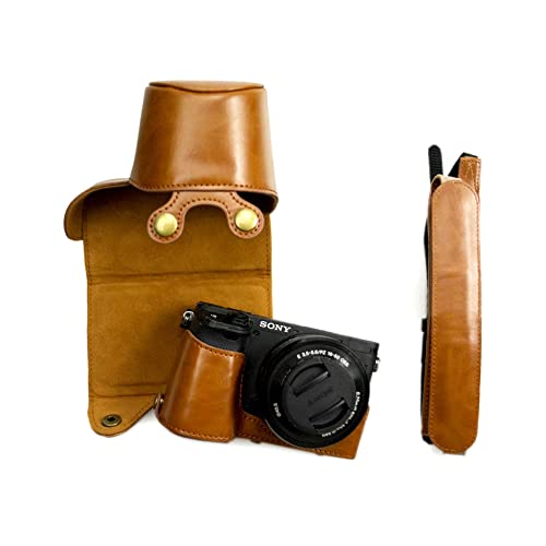 kinokoo Sony A6400 Hülle PU Leder Schutzhülle Compatible für Sony A6400 A6100 A6000 A6300 mit 16-50mm Objektiv Kameratasche Braun kinokoo Sony A6400 Hülle PU Leder Schutzhülle Compatible für Sony A6400 A6100 A6000 A6300 mit 16-50mm Objektiv Kameratasche Braun von MUZIRI KINOKOO