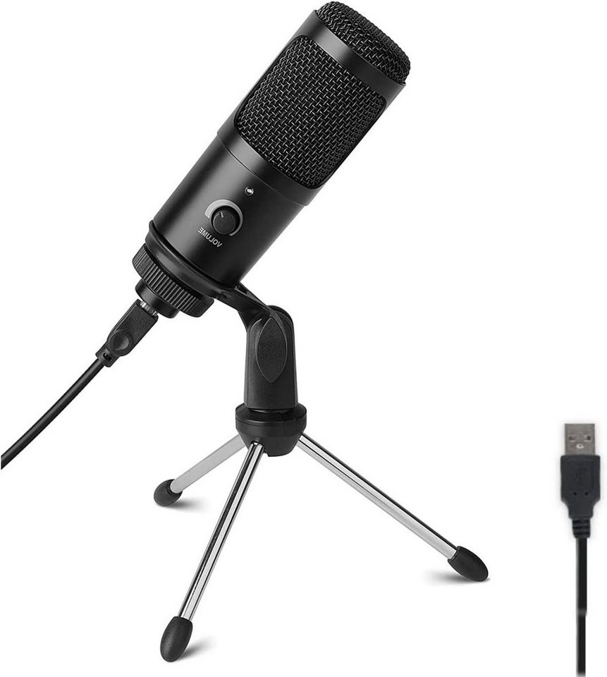 MVPower Streaming-Mikrofon (Mikrofon-Set mit Ständer, tragbar und leicht), Plug-and-Play Kondensatormikrofon PC-Laptop-Aufnahmemikrofon von MVPower