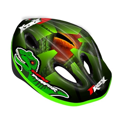 MVTEK Unisex Kinder Casco Junior Dino Power Kinderhelm, grün, S 48-52 cm von MVTEK