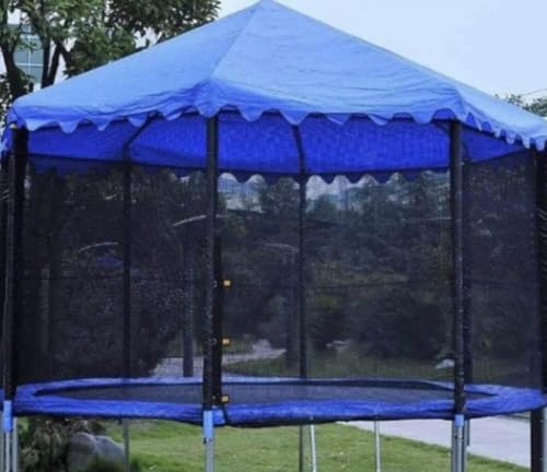 Blaue Trampolin-Sonnenschutzabdeckung, Outdoor-Trampolin-Zelt für Sonne und Regen, Schnee, ohne Rahmen, Trampolin-Zubehör (3,6 m) von MVXBICIA