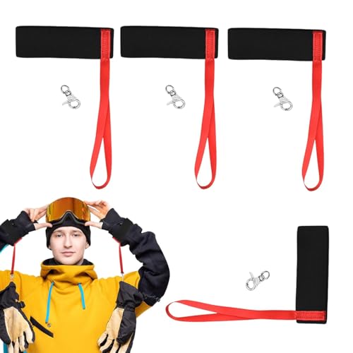 MWZBTG Verstellbare Skihandschuhbänder, Elastische Handschuhbänder Zum Skifahren, 4X Riemen Sporthandschuhe, Lanyard Für Snowboardhandschuhe, Anti-Verlust-Lanyard von MWZBTG