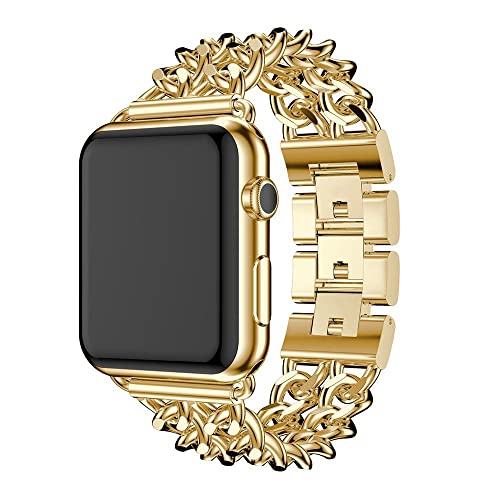 Kompatibel mit MetallArmbänder Apple Watch 6 40mm, Bling Armband Replacement Armbänder Metall Ersatzarmbänder Edelstahl Wristband Kompatibel mit iWatch 38mm 40mm 41mm Serie SE 9 8 7 6 5 4 3 2 1 von MXFDOKD