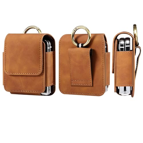 Gürteltasche Leder Handy Herren Kompatibel mit Samsung Galaxy Z Flip 6/5/4/3/2/5G/SM-F7070/F7000/F7110 Handytasche Klein mit Gürtelschlaufe, Handy Gürtel Holster Handytasche Handyhalterung Geldbörse Gürteltasche Leder Handy Herren Kompatibel mit Samsung Galaxy Z Flip 6/5/4/3/2/5G/SM-F7070/F7000/F7110 Handytasche Klein mit Gürtelschlaufe, Handy Gürtel Holster Handytasche Handyhalterung Geldbörse von MXFDOKD