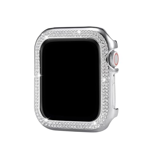 Hülle Protective Kompatibel mit Apple Watch Series 4 41mm Aluminium, Metall Edelstahl Schutzhülle Gegen Kratze Bling Hard Hülle Ultradünne Schutz Case für Apple Watch 41mm Series SE 4 5 6, Schwarz von MXFDOKD