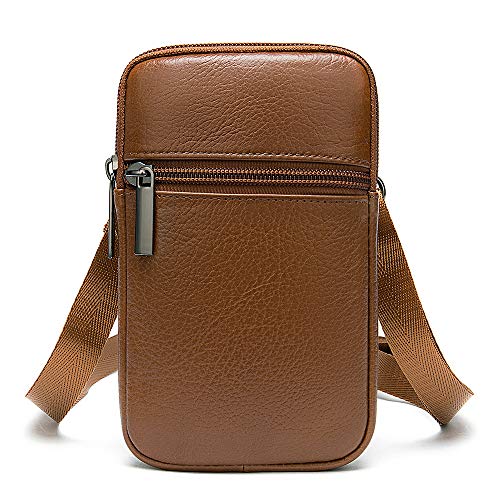 Leder Handy Gürteltasche mit Gürtelclip, Schultertasche Handy Leder, Multifunktional Männer Handy Umhängetasche Leder Kuriertasche Messenger Bag Handytasche zum Umhängen Herren Tragetasche Brieftasche Leder Handy Gürteltasche mit Gürtelclip, Schultertasche Handy Leder, Multifunktional Männer Handy Umhängetasche Leder Kuriertasche Messenger Bag Handytasche zum Umhängen Herren Tragetasche Brieftasche von MXFDOKD