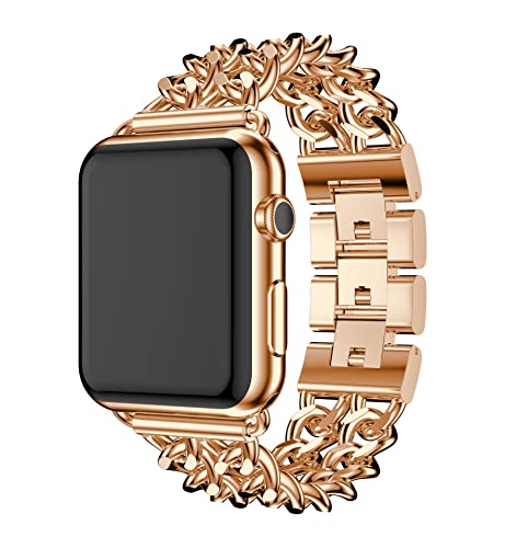 Metallarmband Kompatibel mit Apple Watch Ultra 49mm Glitzer, Metall Armband Einstellbar Armbänder Bling Edelstahlarmband für iWatch 42mm 44mm 45mm 46mm Ultra 1/2 49mm Serie SE 10 9 8 7 6 5 4 3 2 1 von MXFDOKD