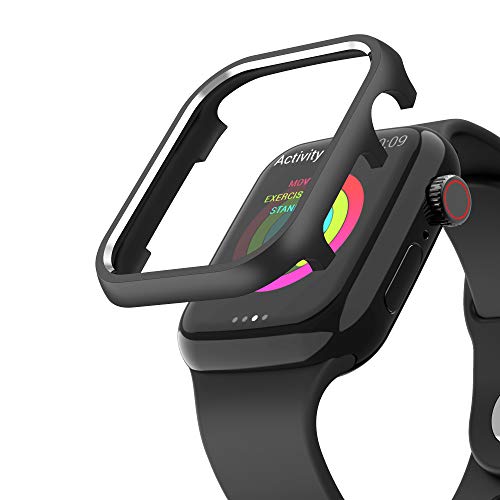 Schutzhülle Edelstahl Kompatibel mit Apple Watch 4 44mm Schwarz, Ultra Slim Hülle Stoßfeste Metall Gegen Kratze Gehäuse Glitzersteine Schutzcase Bumper Kompatibel mit iWatch 44mm Series SE/4/5/6 Schutzhülle Edelstahl Kompatibel mit Apple Watch 4 44mm Schwarz, Ultra Slim Hülle Stoßfeste Metall Gegen Kratze Gehäuse Glitzersteine Schutzcase Bumper Kompatibel mit iWatch 44mm Series SE/4/5/6 von MXFDOKD