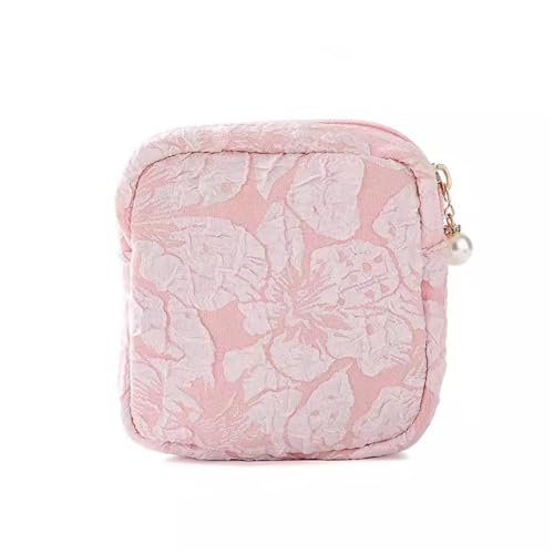 MXMZSRTH Tragbare Damenbindentasche Süße tragbare Tampontasche, Tragetasche, 12 x 12 x 3 cm(Farbe:Pink) von MXMZSRTH
