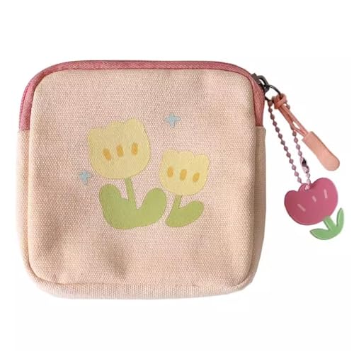 Tragbare Damenbindentasche Niedliche Mädchen-Herz-Geldbörse, weiblich, einfache Blumen-Quadrattasche(Farbe:Pink) von MXMZSRTH