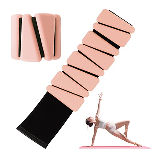 MXiiXM Handgelenkgewichte 2er Set, Verstellbare Silikon Workout Gewichte für Damen und Herren, Tragbare Knöchel-/Handgelenkgewichte Geeignet für Yoga, Tanz, Pool Übungen und Joggen, 0.9 kg (Rosa) von MXiiXM