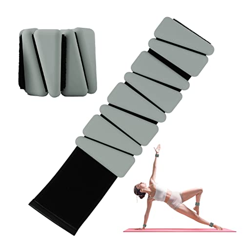 MXiiXM Handgelenkgewichte 2er Set, Verstellbare Silikon Workout Gewichte für Damen und Herren, Tragbare Knöchel-/Handgelenkgewichte Geeignet für Yoga, Tanz, Pool Übungen und Joggen, 0.9 kg (Grün) von MXiiXM