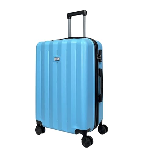 MY TRAVEL BAG ABS Hartschalen-Koffer Trolley Reisekoffer Tasche (Handgepäck-Mittel-Groß-Set) Zwillingsrollen (Hellblau, Großer Koffer (75cm)) von MY TRAVEL BAG