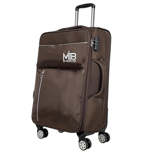 MY TRAVEL BAG Stoffkoffer Reisekoffer Trolley Tasche (M/L/XL/XXL oder 4er Set (Braun, XXL (88cm)) von MY TRAVEL BAG