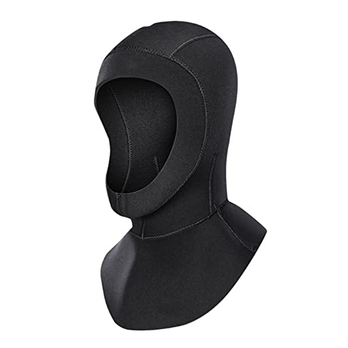 MYENA 5mm Neopren Herren Womens Hut Neoprenanzug Diving Helm Winter Stretch Hood Tauchen Surf Kayak Bodyboard Swimwear Cap,Schwarz,XL von MYENA