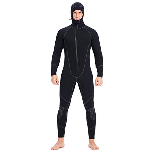 MYENA Neoprenanzug 7mm super Stretch Wärme Neopren Herren Surf Tauchen Anzug Frankierende Overall Nass Unterwasser-Speerfischanzug,Schwarz,XXL von MYENA