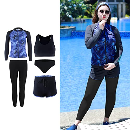 MYENA Neoprenanzug Damen Plus Größe 4XL-5XL Damen Badeanzug Plus Größe Reißverschluss Surfanzug Ideal 5-teiliges Set Düngemittel Langarm zum Surfen Schnorcheln Kajak,Blau,5XL MYENA Neoprenanzug Damen Plus Größe 4XL-5XL Damen Badeanzug Plus Größe Reißverschluss Surfanzug Ideal 5-teiliges Set Düngemittel Langarm zum Surfen Schnorcheln Kajak,Blau,5XL von MYENA