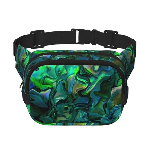 Abalone Nacre Unisex verstellbare Taille quadratisch doppellagig Hüfttasche für Outdoor-Aktivitäten Reisen Laufen Wandern, Schwarz , Einheitsgröße von MYGANN