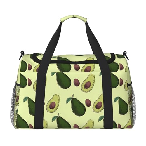 Avocado Fruit Leichte wasserdichte große Kapazität Handheld Schulter Crossbody Reisetasche Persönliche Gegenstände Organizer Tasche, Schwarz , Einheitsgröße von MYGANN