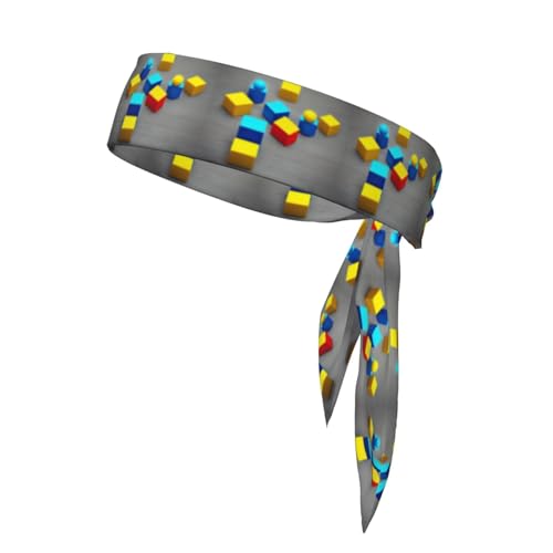 Colorful Blocks Unisex Sport Strap Reversible Bandana Schal für Yoga Fitness Jogging von MYGANN