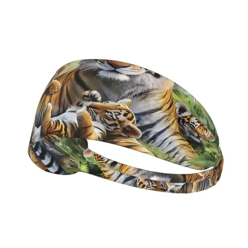 Jungle Tigers Cub Unisex-elastisches Haarband für Outdoor-Sport, Yoga, Laufen, Fitness von MYGANN