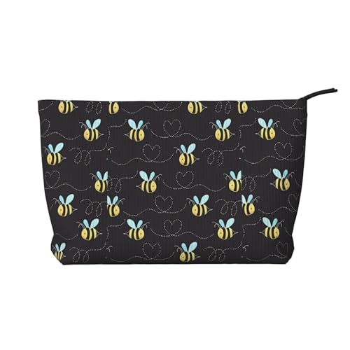 Make-up-Tasche mit Cartoon-Reißverschluss, multifunktionaler Organizer, 22 x 7 x 17 cm, für Reisen, Camping, Urlaub, Fitness, Schwarz , Einheitsgröße von MYGANN