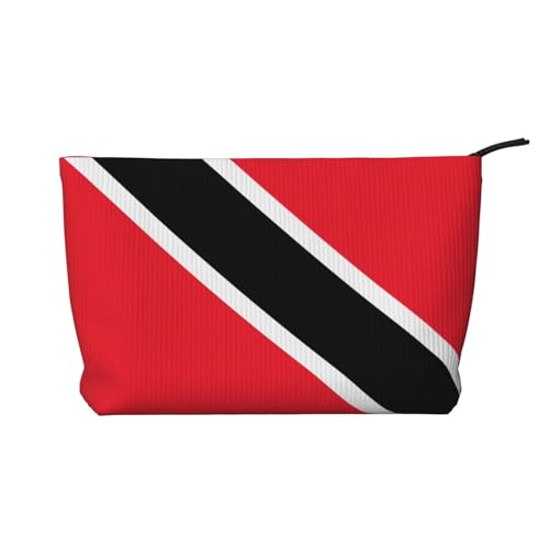 Make-up-Tasche mit Reißverschluss, Motiv: Flagge von Trinidad und Tobago, multifunktionaler Organizer, 22 x 7 x 17 cm, für Reisen, Camping, Urlaub, Fitness, Schwarz , Einheitsgröße von MYGANN