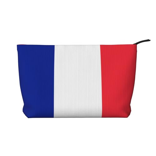 Make-up-Tasche mit französischer Flagge, Reißverschluss, multifunktionaler Organizer, 22 x 7 x 17 cm, für Reisen, Camping, Urlaub, Fitness, Schwarz , Einheitsgröße von MYGANN