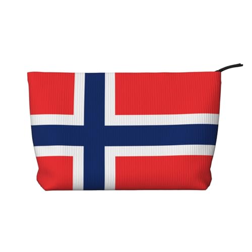 Make-up-Tasche mit norwegischer Flagge, Reißverschluss, multifunktionaler Organizer, 22 x 7 x 17 cm, für Reisen, Camping, Urlaub, Fitness, Schwarz , Einheitsgröße von MYGANN