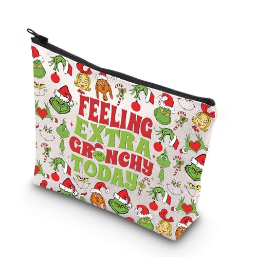 Green Monster Make-up-Tasche Feeling Extra Grinchy Today Geschenke Grinchmas Geschenke Green Monster Reißverschlusstasche, Feeling Extra UK von MYSOMY