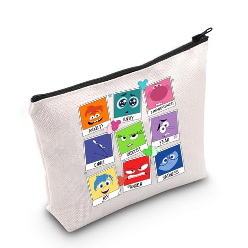 MYSOMY Make-up-Tasche mit Cartoon-Emotions-Motiv, Motiv: All The Feelings, Figuren, Merch, Freude, Wut, Angst, Traurigkeit, Geschenk, Emotion-Tasche, Modern von MYSOMY