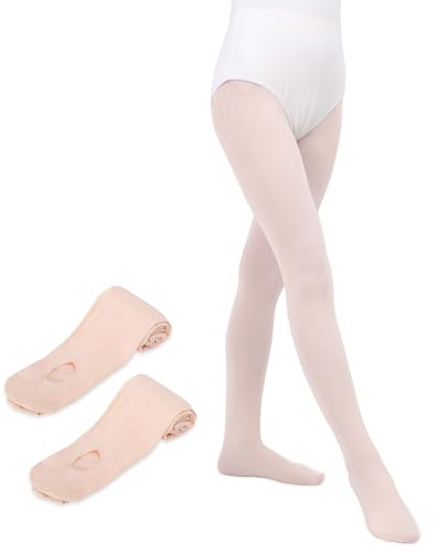 MYSSUCI 2 Paare Ballettstrumpfhose 90 Den Tanzstrumpfhosen für Mädchen Kinder und Damen (Rosa，L) von MYSSUCI