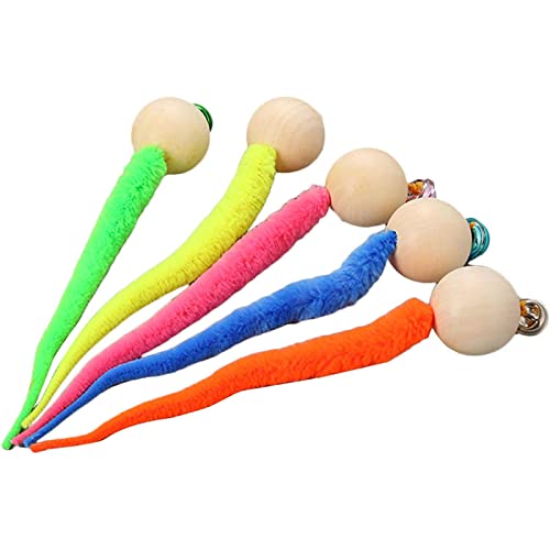 MYSUNBAR 1/3/5 PCS Wiggly Balls Katzenglockenspielzeug Interaktives Simulationswurmspielzeug, Wiggly Worm Cat Toys Katzenglocken, Buntes Kitty Wiggly Balls Cat von MYSUNBAR